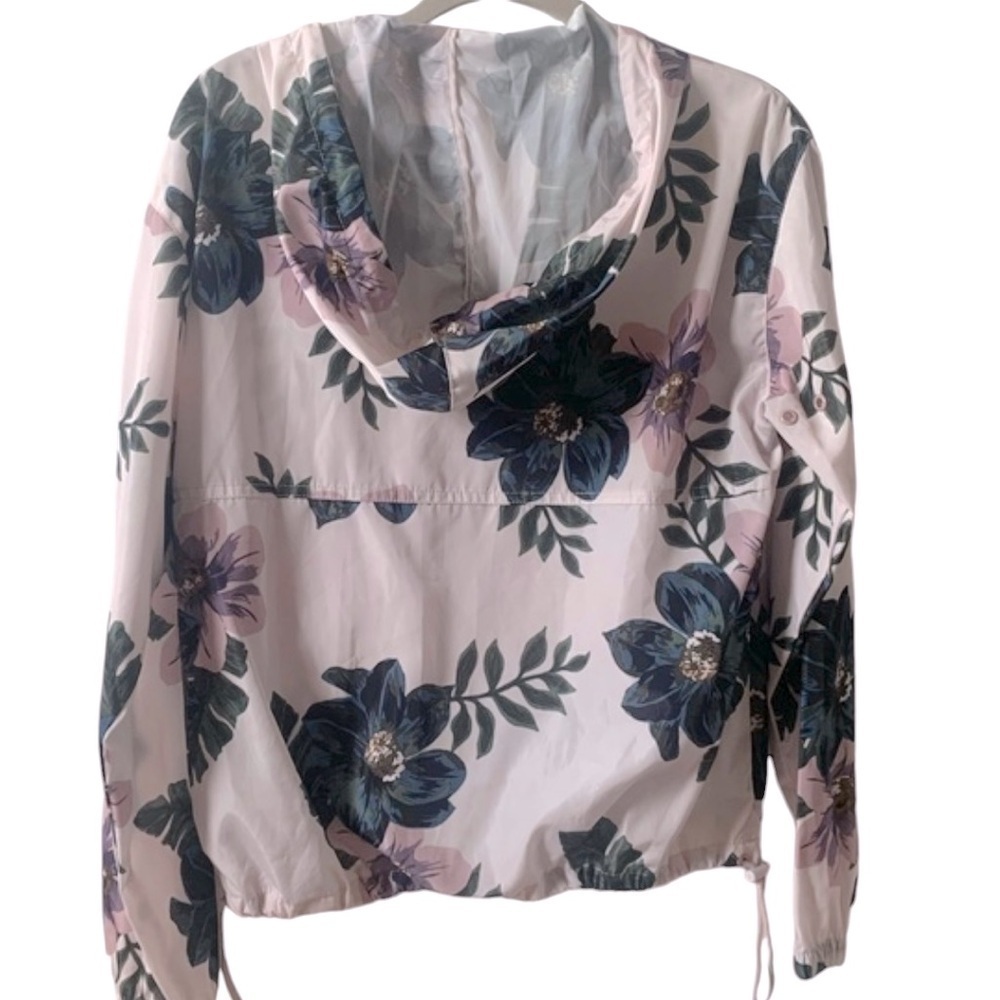 NWT Thread Supply Womens Floral Purple Half Zip Hooded Pullover Jacket Size M - Picture 4 of 10